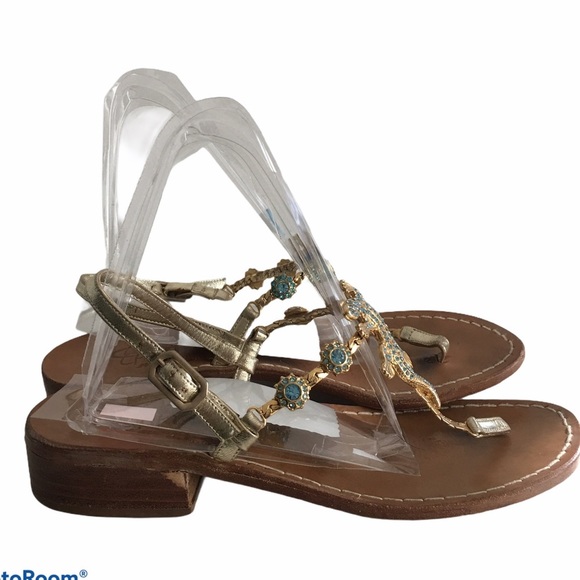 CAPRI Jewel Italian Hand Made Sandals Size 6 - Picture 7 of 9